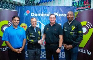 9Mobile, Domino’s Pizza Nigeria Collaborate To Launch New Call Centre L-R: Mr. Othman Sankari, Group Brand Director, Domino’s Pizza; Juergen Peschel, Chief Executive Officer, 9mobile; Pat McMichael, Chief Executive Officer, Domino’s Pizza and Ehimare Omoike, Director, Customer Care, 9mobile at the Launch event of the new Call Centre held on Wednesday, 23rd November, 2022 in Lagos…