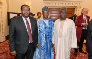 Photo: Check Out Former GMD Of First Bank, Others During FBN UK@40 L-R: Chairman, The Address Homes and former Group Managing Director of First Bank of Nigeria, FBN, Mr Bisi Onasanya, Chairman, FBN Quest Merchant Bank, Bello Maccido and Chairman, First Bank Holdings PLC, Alhaji Ahmad Abdullahi at the event in London recently..