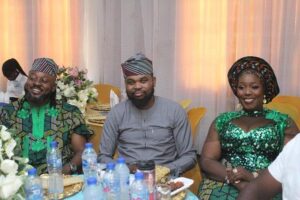 Popular comedian Omo Baba middle with others