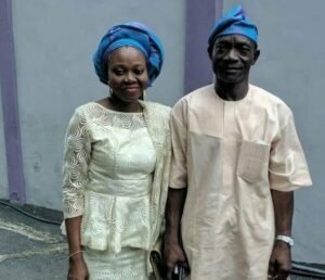 Mrs Bukola Owolabi Akinloye, with her husband...Felix Owolabi...