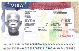 APC Shares Tinubu’s Visa To Debunk Flagbearer’s US Entry Denial Story ...Asiwaju Bola Tinubu's current US visa...