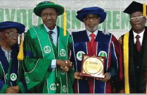 Tinubu’s Man, Dele Alake Honoured By Caleb University