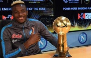 Osimhen Elated As He Receives Globe Soccer Award ...Victor Osimhen...with his latest prize...