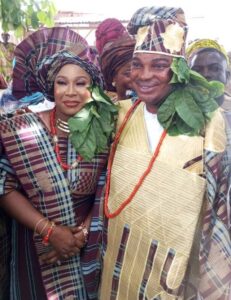 new Agbaakin Comrade Ademola Babalola right with wife Monsurat AjokeYeye Agbaakin Iyalode