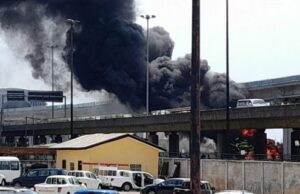 Newly Commissioned Lagos Blue Rail Line Razed By Fire