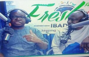 Oyo Guber: Fayose Urges Voters To Return Makinde For Second Term Dr Ayodele Fayose, left, with Isaac Brown, the anchor of the Radio Show...on Monday...