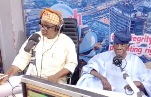 Omololu Olunloyo Expresses Confidence In Makinde, Urges Oyo Voters To Return Him As Governor Olayinka Agboola, left, with the respected statesman, Dr Victor Omololu Olunloyo...during the Radio Show...