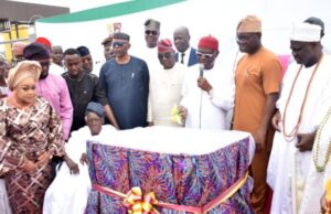 Day Wike Joined Makinde In Ibadan To Commission Olunloyo Road, Aviation Fuel Depot Dr Omololu Olunloyo and others at the commissioning of the road...