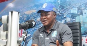 CAF Training: 3SC Gives Financial Support To Female Coaches Hon Babatunde Olaniyan (Akoro)...stressing a point...