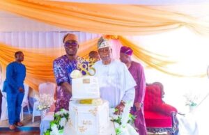 Koleoso@85: Makinde Joins Former Oyo-SSG, Koleoso At Home To Celebrate Chief Michael Koleoso, right, with Governor 'Seyi Makinde...on Sunday...
