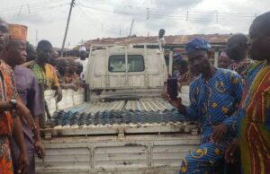 Ibadan Plank Market Fire: Oyo Senator-Elect, Alli Redeems Pledge, Donates Roofing Sheets ...some of the bundles of iron sheets...
