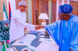 As Buhari Conducts Tinubu Round The Villa… By Festus Adedayo ...outgoing President, Muhammadu Buhari, left, with the in-coming colleague, Asiwaju Bola Ahmed Tinubu...in the State House...
