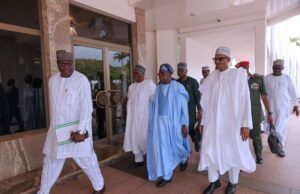 May 29: Tinubu Joins Buhari For Juma’at Prayers At State House Mosque ...outgoing President Muhammadu Buhari, with President-Elect, Bola Tinubu and others inside the State House on Friday...
