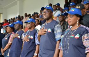 How Oyo’s Makinde Celebrated May Day With Workers From right, Wife of Oyo State Governor, Mrs Tamunominini Makinde; Governor Seyi Makinde; his deputy, Bayo Lawal; PDP National Deputy Chairman, South, Hon Taofeek Arapaja and Chief Judge of Oyo State, Justice Iyabo Yerima during the 2023 workers day celebration