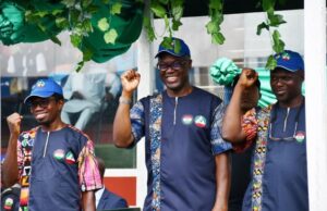 Why We Are Demanding For Review Of Minimum Wage – Oyo NLC On May Day ...Oyo State Governor, Seyi Makinde (middle); Chairman, Nigeria Labour Congress, Oyo State Council, Com. Kayode Martins (right) and Trade Union Congress, Chairman, Com. Bosun Olabiyi during the 2023 workers' day... celebration held at Adamasigba Stadium, Ibadan