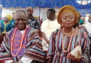...the bride's parents, Chief Adeniyi Akintola, SAN and his elegant wife, Justice Akintola...