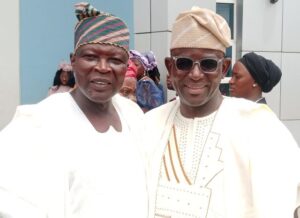 Chief N.O Oke,SAN, left, with Aare Abiola Olagunju, SAN, Chairman of OYSIEC...