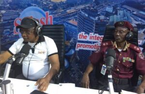 Adekanye, Oyo FRSC Boss Tackles Nigerian Banks, Says ‘They Build Branches Without Providing Adequate Car Parks For Customers’ ...Olayinka Agboola, left, with Corps Commander Adekanye Joshua Oluwafemi...during the Radio Show...