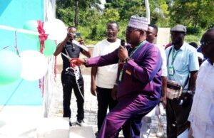 Sanusi, Ilaji Sports Resort Boss Hailed For Building Ultra Modern Boxing Gym ...Chairman of the Nigeria Boxing Board of Control (NBBofC), Oyo State Chapter, Hon Gbenga Opaleye...doing the commissioning...