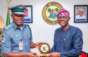 Sanwo-Olu’s Govt To Partner Customs For Ports’ Turnaround ...Lagos' Governor Babajide Sanwo-Olu, right, with the Acting Comptroller-General of the Nigeria Customs Service, Adewale Adeniyi...
