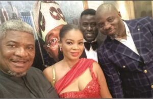 When Film, ‘Last Man Standing’ In Honour Of Tinubu Premiered In Lagos ...Seun Oloketuyi, right, with others at the event...