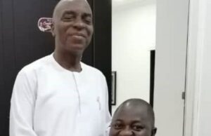 Photo: UfitFly Boss Takes To Social Media To Celebrate Meeting With Bishop Oyedepo Bishop David Oyedepo, left, blessing Evg Ajibola Ogunkeyede...recently...