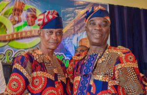 60th Birthday: When K1, Others Stormed Ibadan To Celebrate Ayinde Merenge ...the celebrant, Alhaji Rasheed Ayinde, left, with King Wasiu Ayinde Marshal, K1 De Ultimate...at the event...
