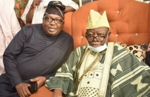 We Want You To Remain Our Pride, Olubadan Tells Power Minister, Adelabu ...Chief Adebayo Adelabu, left, with the Olubadan of Ibadanland...during a meeting last year...