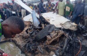 Confusion In Lagos As Chopper Crashes Into Building