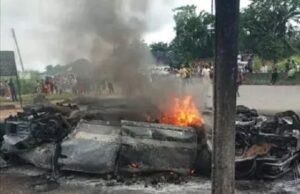 Osun Communal Clash: How Man Was Burnt Inside Car ...the scene...in Osun State...