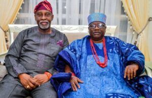 Emergence As Soun-Designate: Oba Abolarin, Orangun Of Oke Ila Takes To Social Media To Celebrate Prince Olaoye Prince Afolabi Ghandi Olaoye, left, with Oba Adedokun Abolarin, the Orangun of Oke-Ila...