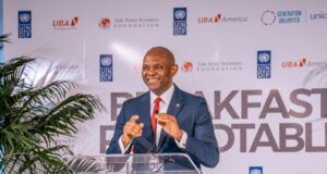 Elumelu Foundation Entrepreneurs Generate $4.2b Tony Elumelu making his submission during one of the sessions he led...