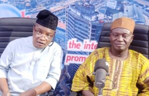 Pay Regular Visits To Your Ancestral Homes To Flush Out Criminals Using Them As Hide-Outs, Ibadan N/W LG Boss Tasks Prominent Indigenes Hon Rahmon Adepoju, right, with Olayinka Agboola...during the live Radio Show on Splash 105.5fm, Ibadan...