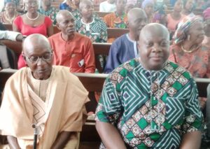 Olabiyi Obisesan right with Dad Pa Olarinde Obisesan an NTA Ibadan pensioner