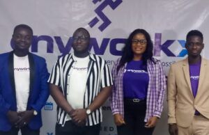 High Expectations As AnyworkX App Makes Grand Entry Into Africa’s e-Commerce Market L-R:- Business Development Executive (Ibadan),Toluwase Ayeni; Executive Director, Product and Strategy, Bolaji Bayo-Tijani; Customer Service Executive, Oluwafunmilola Deborah Dabup and Business Development Executive (Lagos), Michael Adebayo Adewale all of X-Agon Digital Solutions Limited...