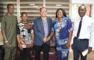 Photo: When Lagos PJAN Exco Visited Dangote Group’s Office In Lagos From Left: Secretary, Photojournalists Association of Nigeria (PJAN) Lagos State Chapter, Kazeem Bakenne; Internal Auditor, Paul Timothy; Group Head, Corporate Communication, Dangote Industries Ltd, Anthony Chiejina; Chairperson, PJAN, Lagos State Chapter, Princess Alaba Igbaroola; and Brand & Communication Dept., Dangote Group, Francis Awowole-Browne, during a special working visit/courtesy visit by the executive of PJAN to Dangote Group in Lagos...on Wednesday