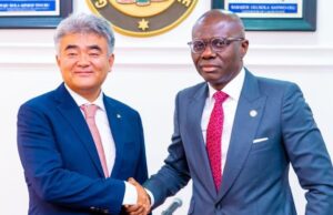 Photo: When Sanwo-Olu Played Host To Chairman Of Daewoo E & C Ltd L-R: Chairman of Daewoo Engineering & Construction Nigeria Limited, Mr. Jung won Ju with Governor of Lagos State, Mr. Babajide Sanwo-Olu during a courtesy visit at the Lagos House, Alausa, Ikeja, on Monday, 20 November 2023...