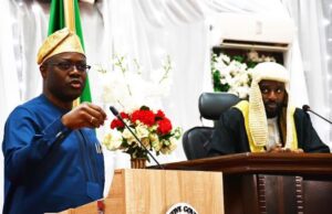 Education Prioritized As Makinde Presents 2024 Budget To Oyo House The governor of Oyo State, Engineer 'Seyi Makinde, left, with the state's Assembly Speaker, Rt Hon Adebo Ogundoyin...on Tuesday...