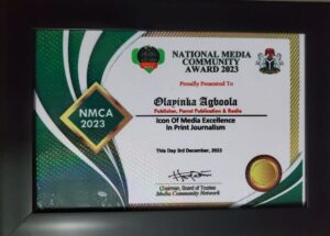 the Nigeria Media Community Award