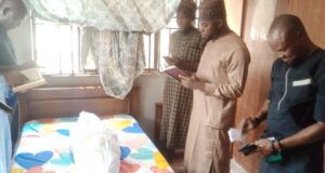 Ex-Super Eagle, Dimeji Lawal Loses Father, See Video Of Burial Rites Oladimeji Lawal, MON, right, with clerics praying for the repose of the soul of Late Papa Taibu Olanrewaju Atanda Lawal...