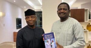Osinbajo Hails Femi Adesina For Writing Book On Buhari’s Administration Former Vice President Yemi Osinbajo, left, with Femi Adesina, former Special Adviser on Media and Publicity to former President Muhammadu Buhari...