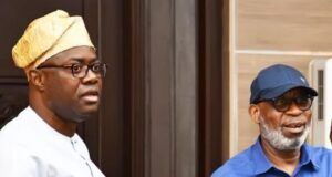 Dele Alake, Tinubu’s Minister Visits Ibadan Blast Scene, Hails Makinde ...the Minister of Solid Mineral Development, Dr Dele Alake, right, with Engineer 'Seyi Makinde...