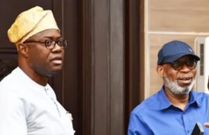 Dele Alake, Tinubu’s Minister Visits Ibadan Blast Scene, Hails Makinde ...the Minister of Solid Mineral Development, Dr Dele Alake, right, with Engineer 'Seyi Makinde...