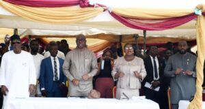Makinde Makes Promises As Oyo Govt Holds 2024 Inter-Faith Service L-R: Deputy Governor of Oyo State, Barr Bayo Lawal; Governor, Seyi Makinde; Head of Service, Mrs Olubunmi Oni and Speaker, Oyo State House of Assembly, Hon Debo Ogundoyin…at the event…