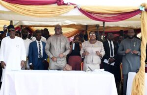 Makinde Makes Promises As Oyo Govt Holds 2024 Inter-Faith Service L-R: Deputy Governor of Oyo State, Barr Bayo Lawal; Governor, Seyi Makinde; Head of Service, Mrs Olubunmi Oni and Speaker, Oyo State House of Assembly, Hon Debo Ogundoyin…at the event…