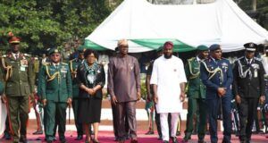 Why We All Need To Support, Give Information To Our Security Agencies – Makinde From left, Chairman, Oyo State Nigerian Legion, Evangelist Julius Ogunkojo; General Officer Commanding, 2 Division of Nigerian Army, Major General Bamidele Alabi; Chief Judge of Oyo State, Justice Iyabo Yerima; Oyo State Governor, Seyi Makinde; Speaker, Oyo State House of Assembly, Hon Debo Ogundoyin; Commander 671 Nigerian Air Force, Station Ibadan, Commodore A G Akinyimika and Oyo State Commissioner of Police, CP Adebola Hamzat, during the grand finale of 2024 Armed Forces Remembrance Day Celebration, held at the Remembrance Arcade, Agodi, Ibadan…