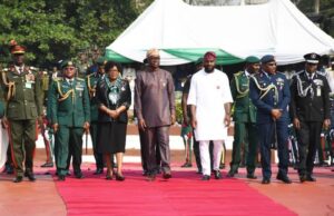 Why We All Need To Support, Give Information To Our Security Agencies – Makinde From left, Chairman, Oyo State Nigerian Legion, Evangelist Julius Ogunkojo; General Officer Commanding, 2 Division of Nigerian Army, Major General Bamidele Alabi; Chief Judge of Oyo State, Justice Iyabo Yerima; Oyo State Governor, Seyi Makinde; Speaker, Oyo State House of Assembly, Hon Debo Ogundoyin; Commander 671 Nigerian Air Force, Station Ibadan, Commodore A G Akinyimika and Oyo State Commissioner of Police, CP Adebola Hamzat, during the grand finale of 2024 Armed Forces Remembrance Day Celebration, held at the Remembrance Arcade, Agodi, Ibadan…