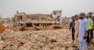 Ibadan Blast: Oyo Speaker Visits Scene, Appeals To Tinubu For Support Oyo Speaker, Adebo Ogundoyin...at the scene of Ibadan Explosion...