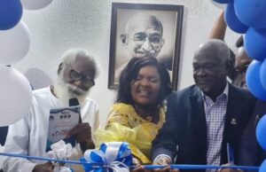 Oyelade, Oyo Information Commissioner Tasks Radio Station Owners L-R: Ambassador Yemi Farounbi, Mrs Lillian Bademosi and Prince Dotun Oyelade...at the event...