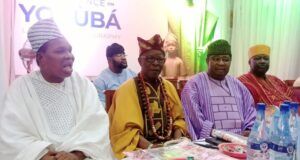 Photos: First Joint Celebration Of International Mother Language Day Holds In Ibadan L-R: The chief organiser, Alagba Alao Adedayo of Alaroye Media Group, Chief Taye Ayorinde, the Honourable State Commissioner for Arts, Culture and Tourism in Ekiti State, Professor Rasaki Ojo Bakare and Oba Adedokun Abolarin, the Orangun of Oke Ila...at the event...